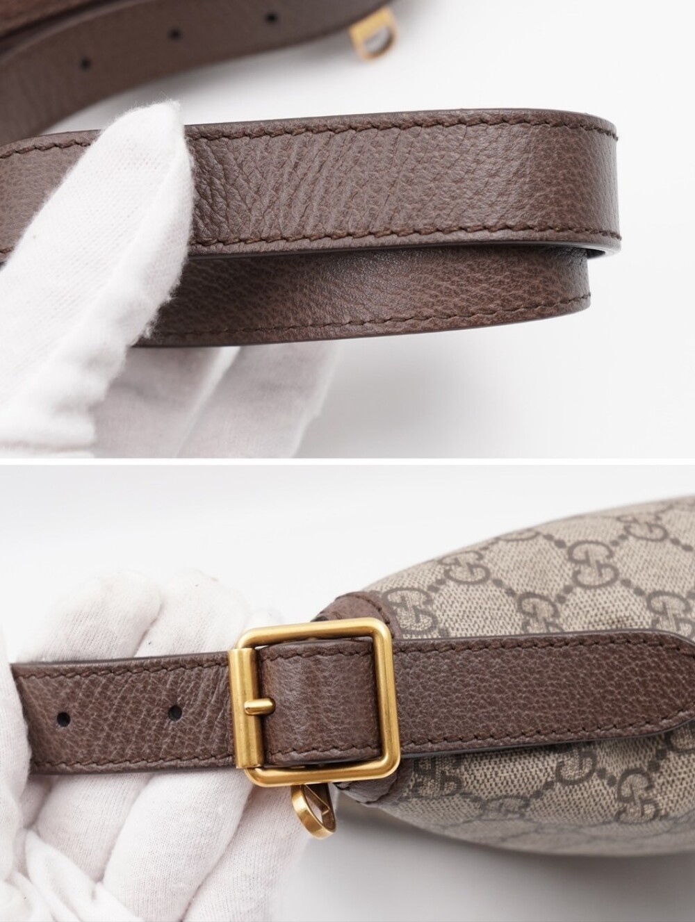 CI32 ❤️ Gucci GG Supreme Monogram Small Ophidia Half Moon Hobo - Picture 11 of 13
